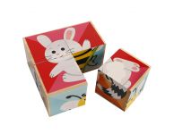 Houten blokpuzzel vrolijke dieren