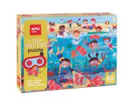 Geheimen puzzel strand met poster