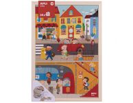 Puzzel boven en onder de stad