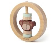 Wooden round rattle - Mr. Monkey