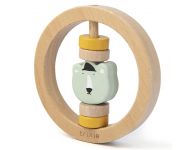 Wooden round rattle - Mr. Polar Bear