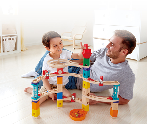 Familiepret met knikkers
